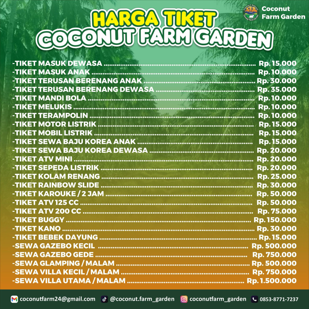 Harga Tiket Coconut Farm Garden Cibeber