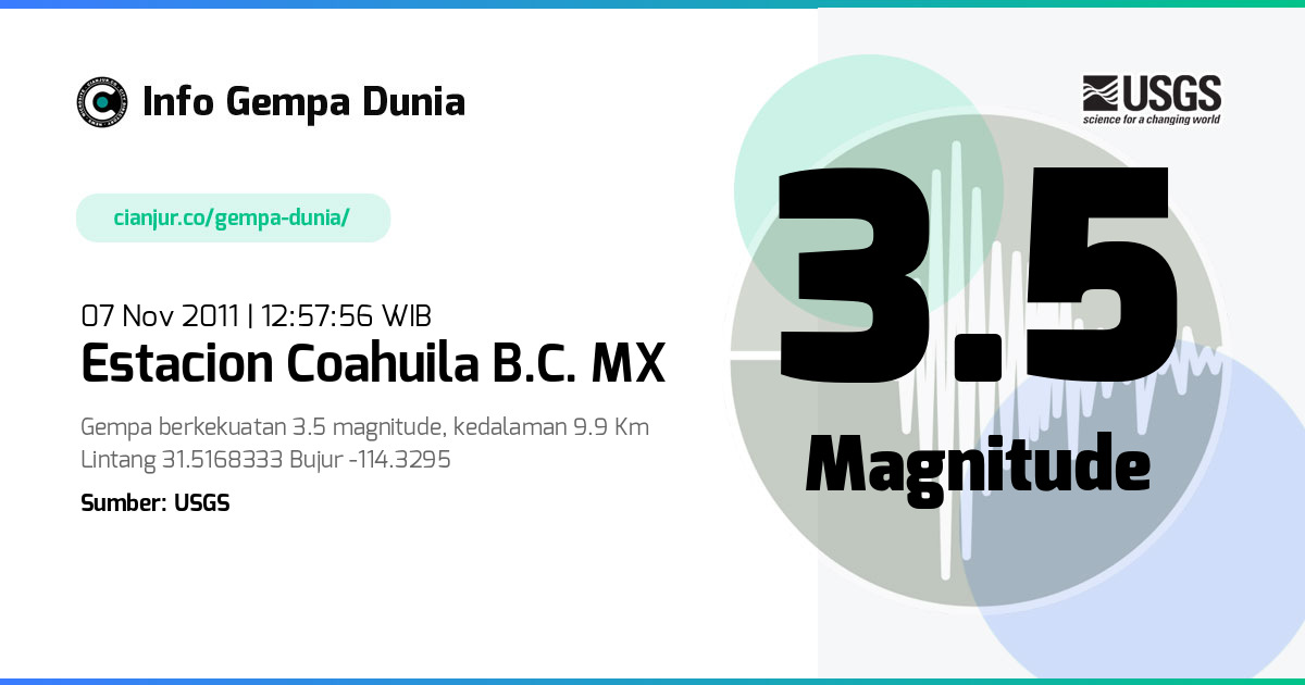 Gempa Estacion Coahuila B.C. MX 3.5 M 07 Nov 2011 - 05:57:56 WIB