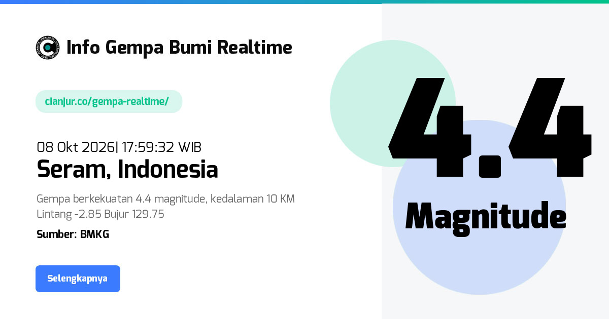 Gempa Seram, Maluku - 08 Okt 2026 17:59:32 WIB