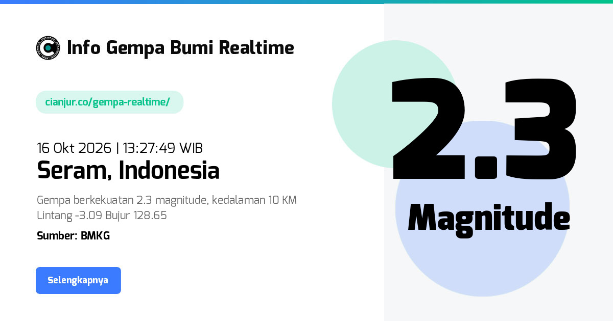 Gempa Seram - 16 Okt 2026 13:27:49 WIB