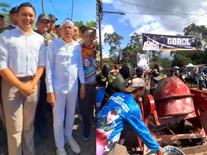 Proses Perbaikan Jalan Di Takokak Disaksikan Gubernur Jawa Barat dan Bupati Cianjur