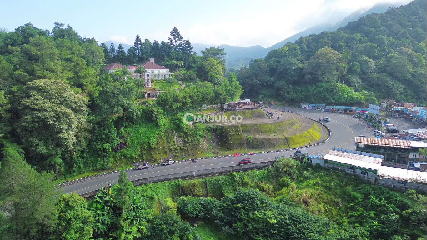 view pemandangan di warung tebing puncak pass
