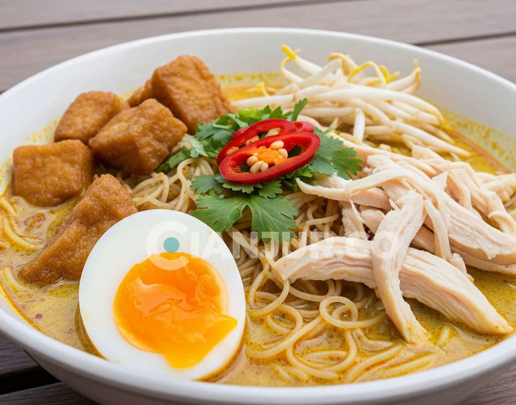 laksa khas cianjur dengan kuah kuning