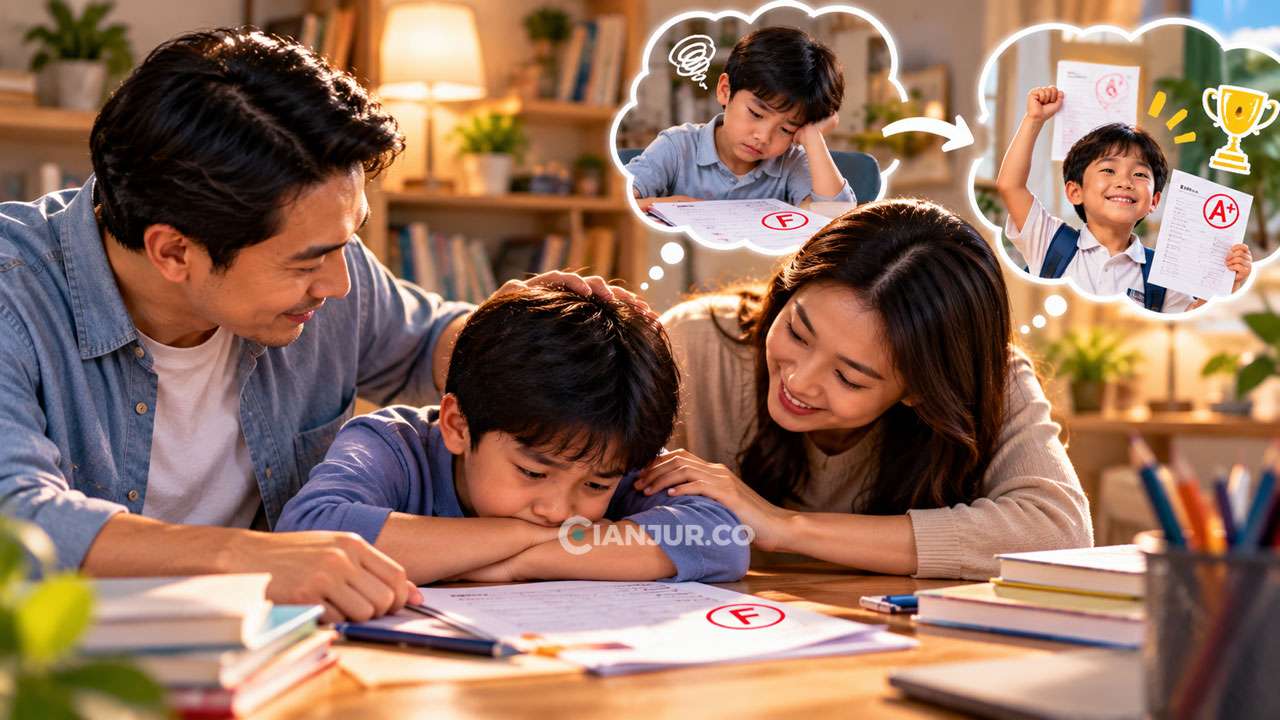 Ilustrasi AI - Tetap Memberikan Dukungan Ketika Anak Gagal